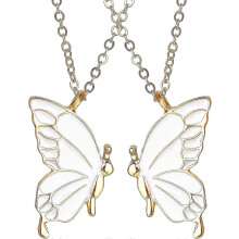 Collar de amistad de 2 piezas con colgante de mariposa para mujeres y niñas, collar de mejores amigas (BFF), joyería par