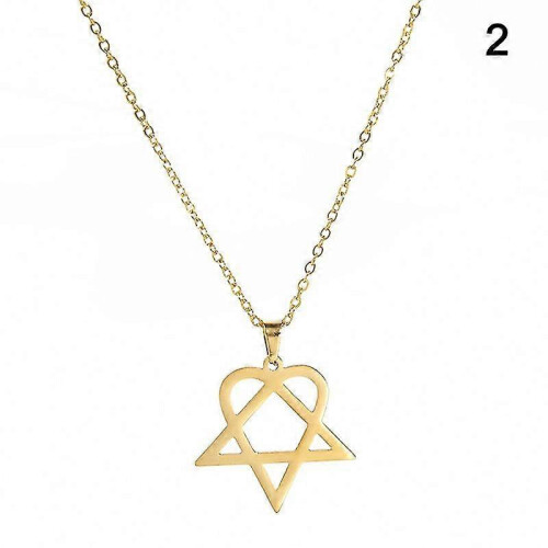 Rustfrit stål Heartagram stjerne vedhæng halskæde til smykkeentusiaster