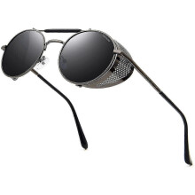 Steampunk štýl okrúhle vintage polarizované slnečné okuliare retro okuliare