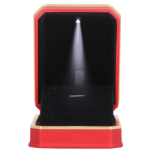 Caja para collar rojo mate, caja de regalo LED de terciopelo rojo para collar, estuche de joyería para propuesta de matr