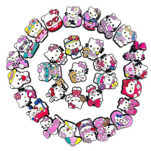 30 st Hello Kitty skodekorationsberlocker för träskor, söta skotillbehör, presenter 1