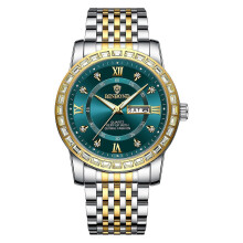 BINBOND B2202 Diamond Dual-calendar Luminous Quartz Watch Inter-gold-Green