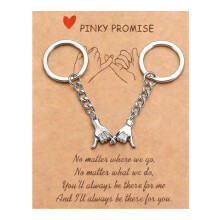 Adorables porte-clés assortis pour deux, thème couple, avec option message, en alliage de zinc argenté. Pendentif pour sac à dos.