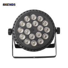 SHEHDS lote de 4 focos LED planos de aleación de aluminio 18x12W RGBW/18x RGBWA + UV, iluminación profesional para DJ y escenario