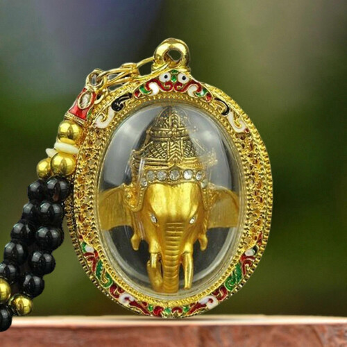Thai Amulet Pendant, Elephant God Plating Hindu 2