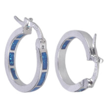 Boucles d'oreilles puces en forme d'opale assortie, cadeau pour homme. Puces d'oreilles martelées en opale bleue brillante, bijoux