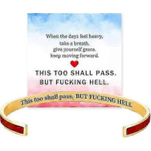 Deze armband met de tekst "Ook dit gaat voorbij" voor dames, een motiverende armband met een verborgen boodschap, een inspirerend