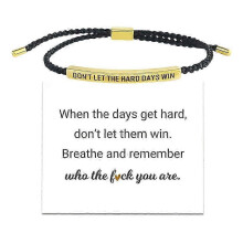 Laat de moeilijke dagen niet winnen - Motiverende armbanden met buisvormig ontwerp, perfect als cadeau.