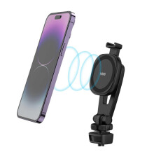 Magnetisk telefonholder med stativmonteringsklemme aluminiumslegering med koldsko-montering 1/4" skrue til smartphone fl