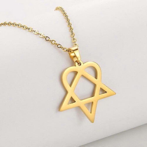 Rustfrit stål Heartagram stjerne vedhæng halskæde til smykkeentusiaster 2