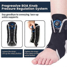 Tobillera ajustable con pomo, soporte metálico máximo para esguinces de tobillo, tendinitis y tendinitis de Aquiles.