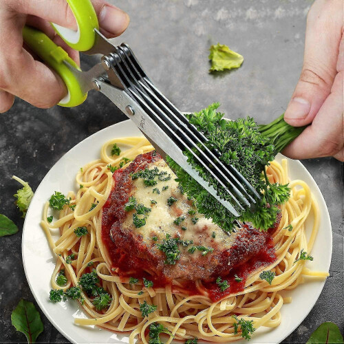 Cive, Spice Scissors, Garlic Scissors, 5 Blade Scissors Herb Scissors Kitchen Scissors Food Scissors Multifunctional Kitchen Scissors S 2