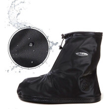 Copriscarpe antiscivolo neri con chiusura a scatto per una protezione resistente all'usura.
