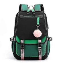 Casual Students Schoolbag with USB Charging Port and Headphone Jack