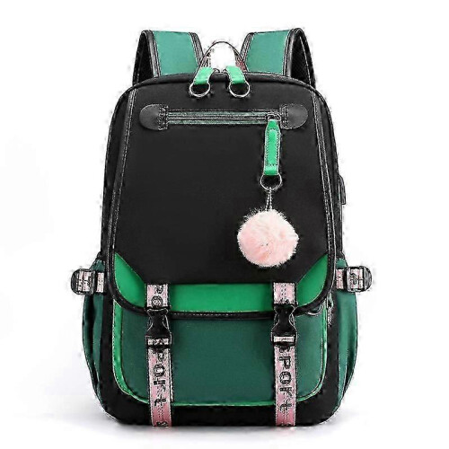 Casual Students Schoolbag with USB Charging Port and Headphone Jack