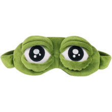 1Pcs Eye Mask Cover Cute Sleep Mask Green Frog Sleep Eye Mask Fluff Soft Eyeshade 3D Funny Frog Eye world book day Gift for family/fri