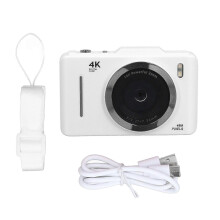 4K Digital Camera 48MP 2.8 Inch IPS HD Screen 16X Digital Zoom Autofocus Portable Pocket Video Camera for Travel Vlogging White