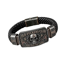 Traditional Motorcycle Skull Flame Rope Wristlet Iron Handcraft For Men Multicolor