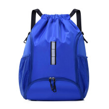 Gym Bag Drawstring Backpack Large Capacity Cycling Backpack Water Resistant Sport Bag Travel Backpack for Football Royal Blue
