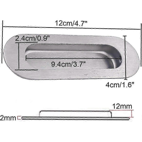 2 Pack Hidden Stainless Steel Handles SZRH A-S 1