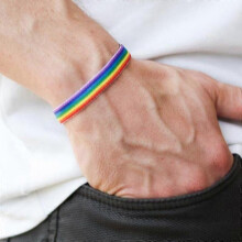 Zestaw 6 tęczowych bransoletek dla mężczyzn i chłopców, kolorowy prezent na Dzień Dumy