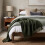 Homescapes Pure Handmade Halo Wool Blend Bed & Sofa Throw Blanket, Forest Green 4