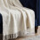 Homescapes Pure Handmade Halo Wool Blend Bed & Sofa Throw Blanket, Ivory 2