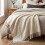 Homescapes Pure Handmade Halo Wool Blend Bed & Sofa Throw Blanket, Ivory 6
