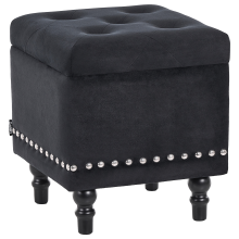 Storage Pouffe LORETTO Velvet Black