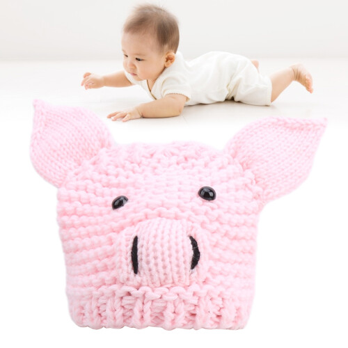 Baby Strickhut Schweinchen Fotorequisite