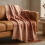 Homescapes Pure Handmade Halo Gradient Wool Blend Bed & Sofa Throw Blanket, Rust 5