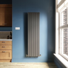 ELEGANT Anthracite Vertical Radiator, Double Panel