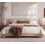 Allewie King Size Upholstered Bed Frame Adjustable Headboard, Beige 1