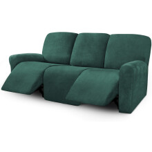 ULTICOR Velvet 8-Pieces Recliner Sofa Covers Stretch Reclining Couch Covers for 3 Cushion Reclining Sofa Slipcovers Furniture Covers Thick Soft Washab