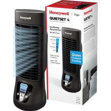 Honeywell QuietSet Personal Table Fan, Oscillating Personal Desk Fan For Bedroom with Quiet Operation, 4 Levels of Power and Sound, Black, HTF210B
