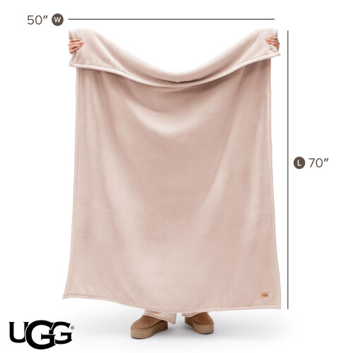 UGG UGG Coco Flecce Throw Blanket for Couch, 50" x 70", Light Pink (Himalayan) 2