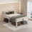 MAF 14 Inch Twin Metal Platform Bed Frame White with Round Corner Legs 2