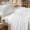 Threadmill Luxury 100% Cotton King Herringbone Blanket, Bright White 2