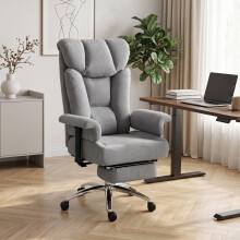 HOMCOM 250 kg Big and Tall Office Chair with High Back, Footrest, Grey
