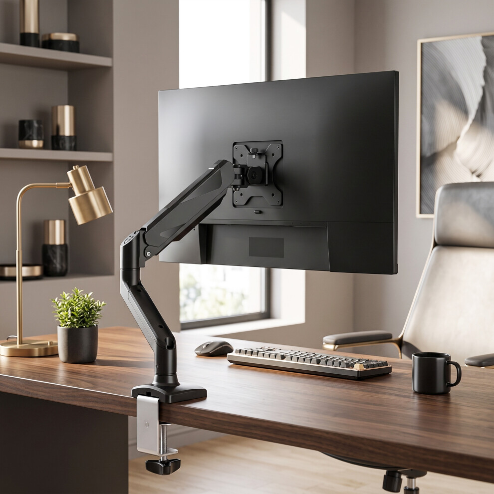 Homcom Black Monitor Stand Up To 32", Height Adjustable, - Image 3