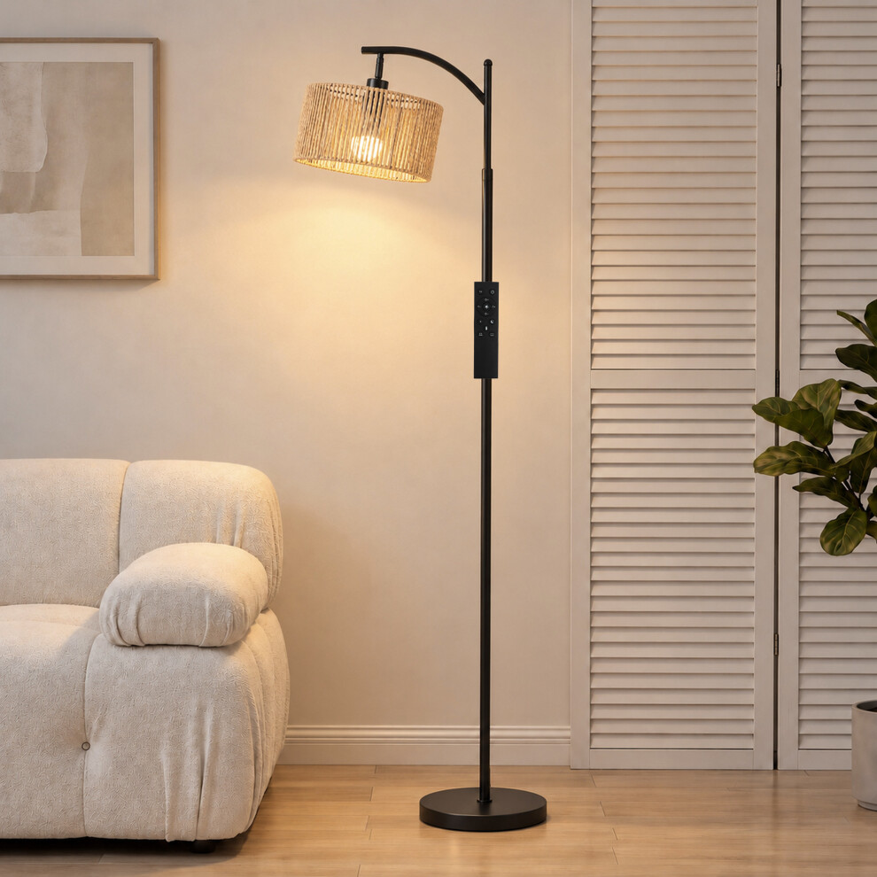 Homcom Floor Lamp, 160 Cm Dimmable Standing Lamp, Adjustable Shade, Black