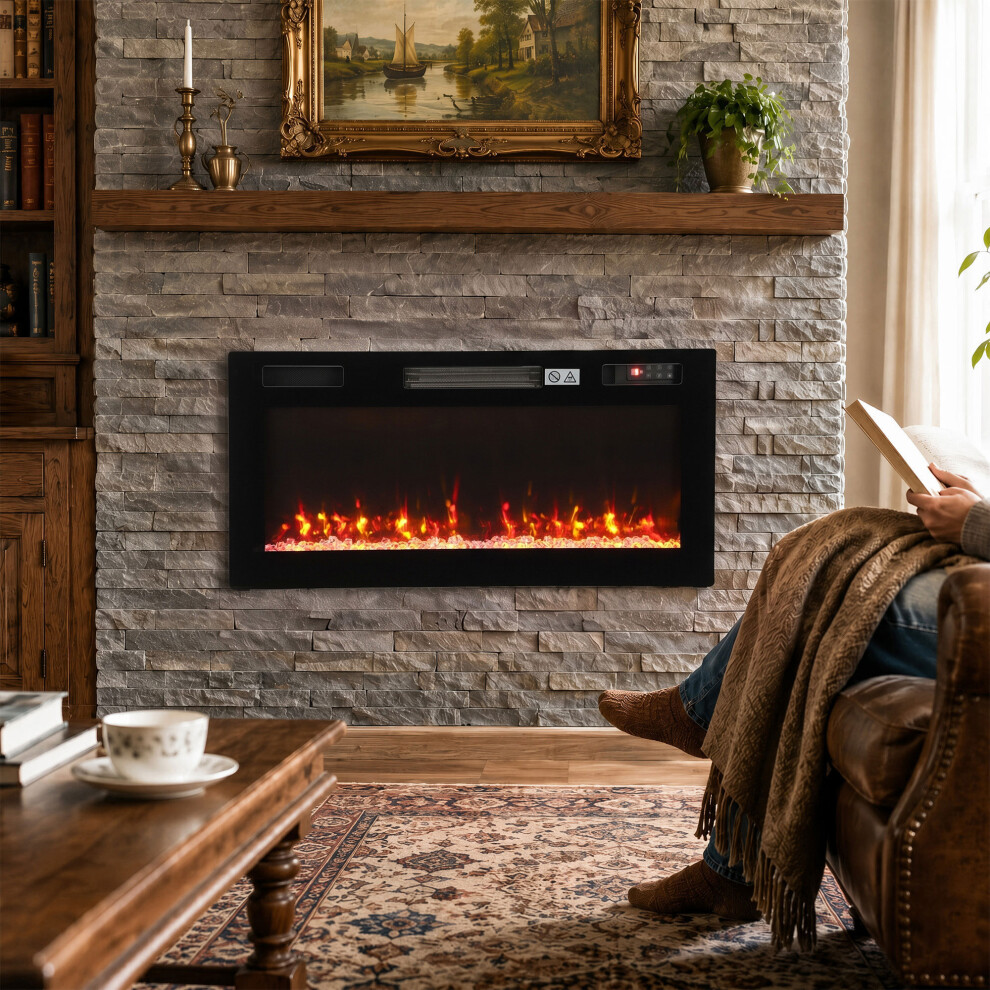B&Q - 3 In 1 Electric Fireplace With 12 Flame Colours5 Brightness92Cm - Image 3