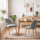 Homcom (Grey) HOMCOM Dining Chairs Set of 2 Curved Open Back 1