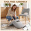 Homcom (Grey) HOMCOM Dining Chairs Set of 2 Curved Open Back 8