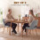 Homcom (Grey) HOMCOM Dining Chairs Set of 2 Curved Open Back 4