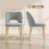 Homcom (Grey) HOMCOM Dining Chairs Set of 2 Curved Open Back 3