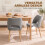 Homcom (Grey) HOMCOM Dining Chairs Set of 2 Curved Open Back 7