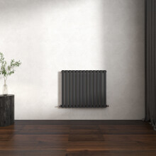 (Anthracite, Oval Column 600x767mm Single Panel) Horizontal Vertical Designer Radiator Oval Column Central Heating