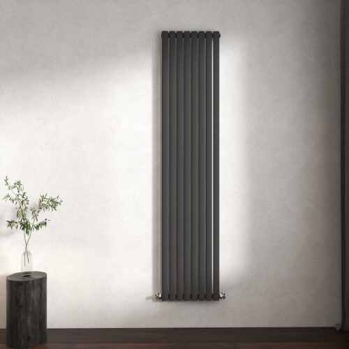 (Anthracite, Oval Column 1800x472mm Single Panel) Horizontal Vertical Designer Radiator Oval Column Central Heating