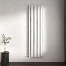 (Gloss White, Oval Column 1800x590mm Double Panel) Horizontal Vertical Designer Radiator Oval Column Central Heating